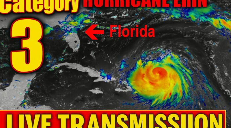 (Actualizado) EN VIVO: Huracán Erin categoría 4 pasa al norte de las Antillas Mayores y comienza a afectar a Puerto Rico y República Dominicana